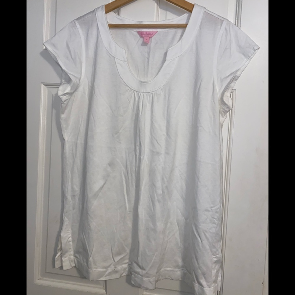 LILLY PULITZER WHITE CASUAL COTTON TOP XL EUC